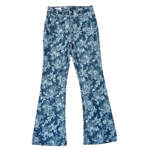 Gap x LoveShackFancy ’70s Floral Flare Jeans High Rise 28R - Picture 4 of 11